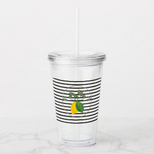 Verre En Acrylique Limoncillo rayures citron vert moderne monogramme