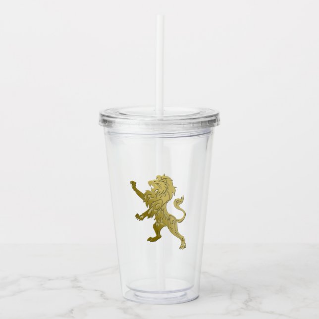 Verre En Acrylique Lion Royal Doré  (Devant)