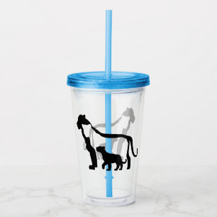 Verre En Acrylique Lions noirs et blancs
