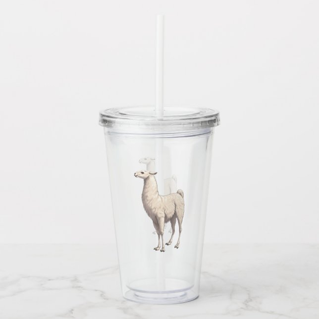 Verre En Acrylique Llama blanche (Devant)