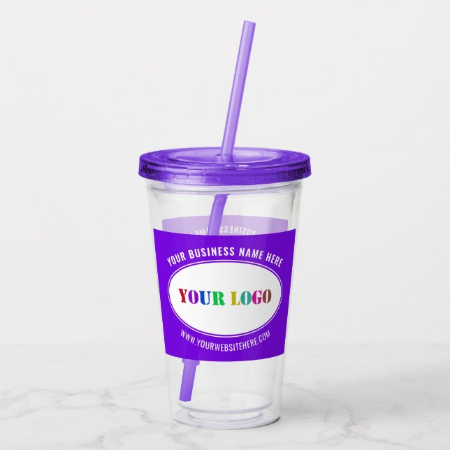 Verre En Acrylique Logo de l'entreprise personnalisée Texte Professio (Dos)