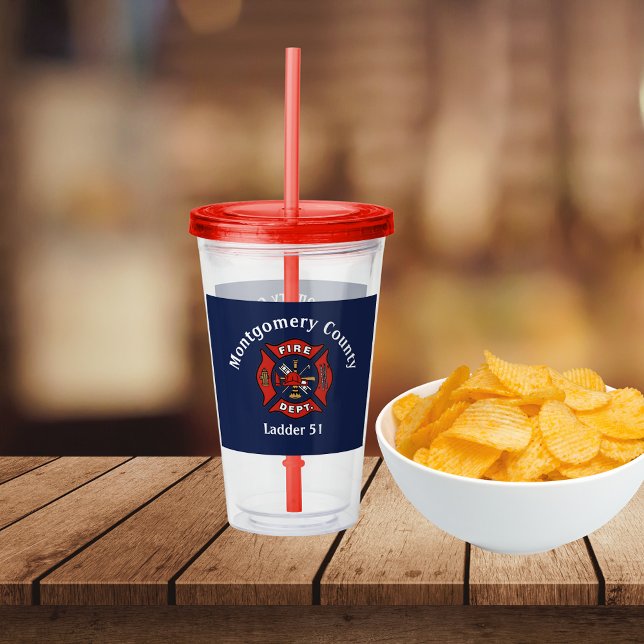 Verre En Acrylique Logo du service d'incendie personnalisé (Créateur téléchargé)