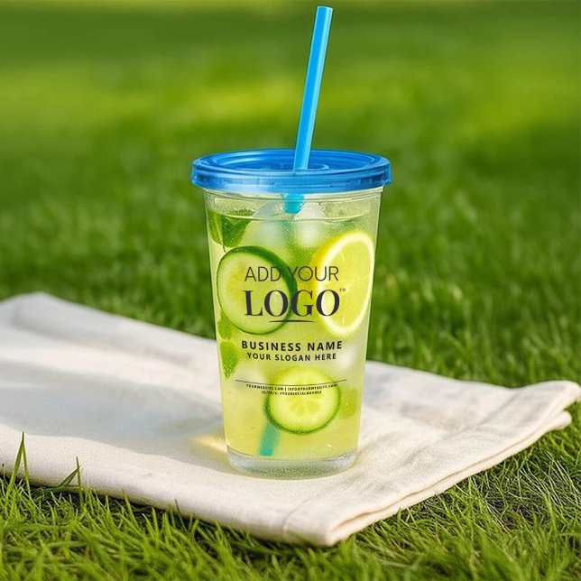 Verre En Acrylique Logo et texte personnalisés Nom commercial Swag pr (Créateur téléchargé)