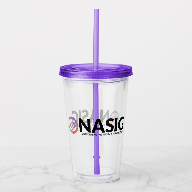 Verre En Acrylique Logo NASIG tumbler avec paille (Devant)