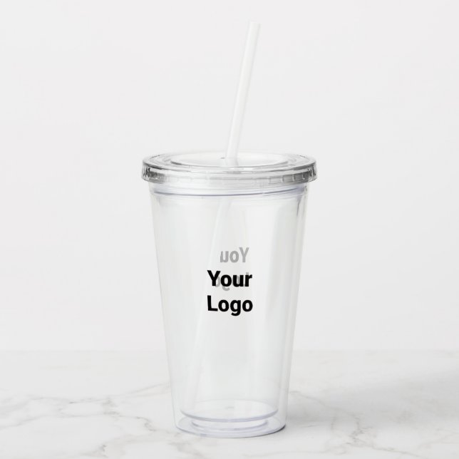 Verre En Acrylique Logo personnalisé simple et élégant ici société cl (Dos)