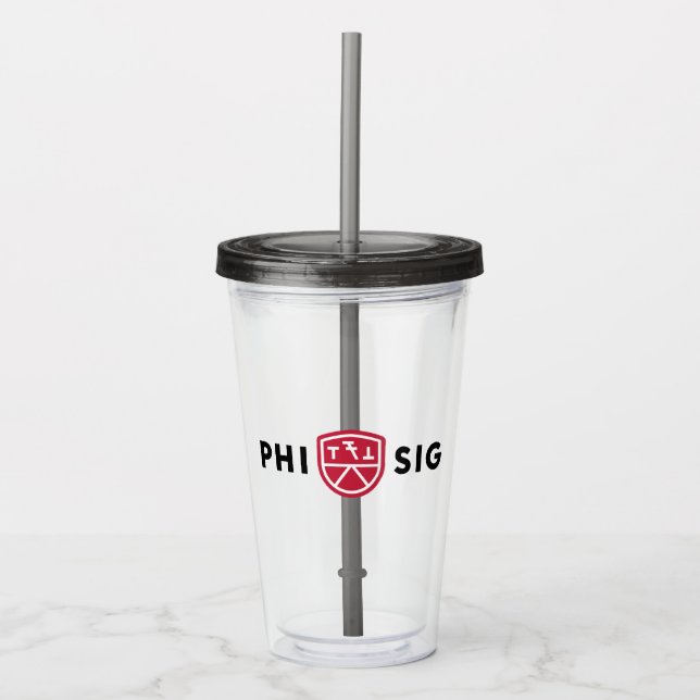 Verre En Acrylique Logo Phi Sigma Kappa (Devant)