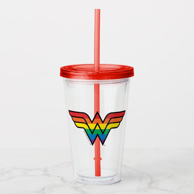 Verre En Acrylique Logo Rainbow Wonder Woman (Devant)