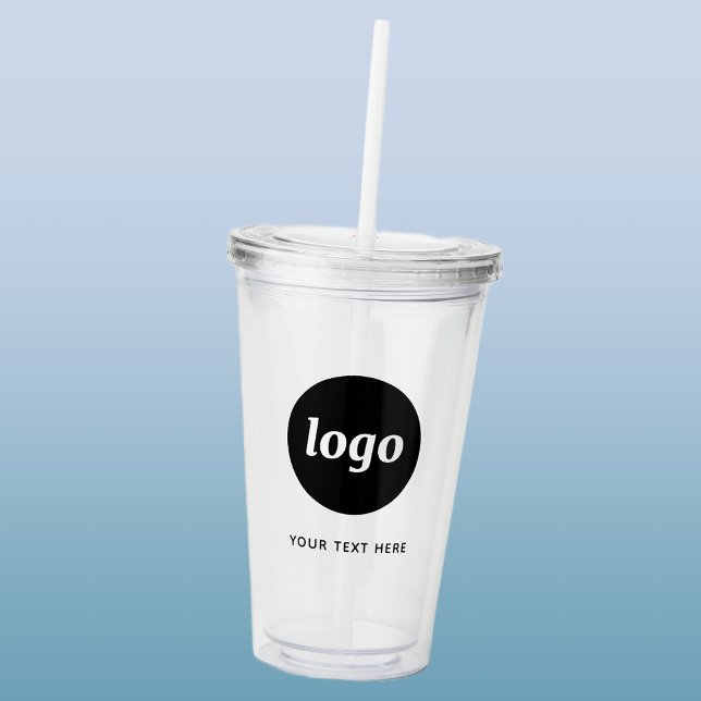 Verre En Acrylique Logo simple et commerce de texte (Logo with text business promotional acrylic tumbler)