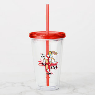 Verre En Acrylique Lola Bunny Équipe Angleterre Graphique de Football
