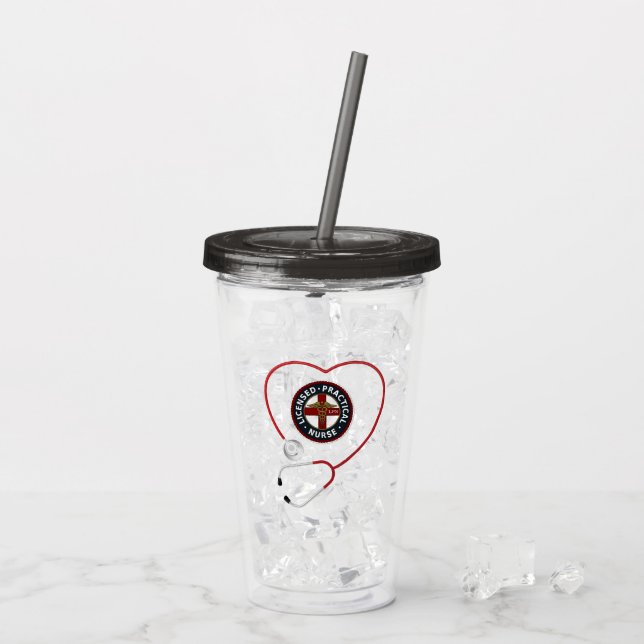 Verre En Acrylique LPN I Love Nuring Acryllique Tumbler (Dos glace)
