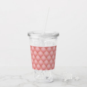 Verre En Acrylique Luxe Blush Rose Rose Or Diamond Motif Tufted