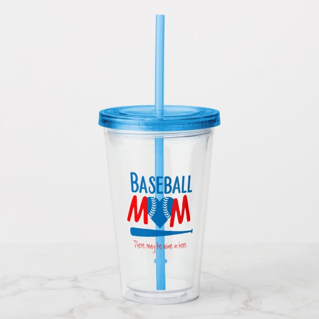 Verre En Acrylique Maman de baseball drôle  (Devant)