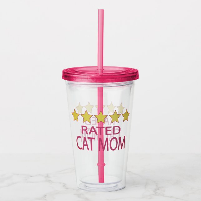 Verre En Acrylique Maman de chat cinq étoiles (Devant)