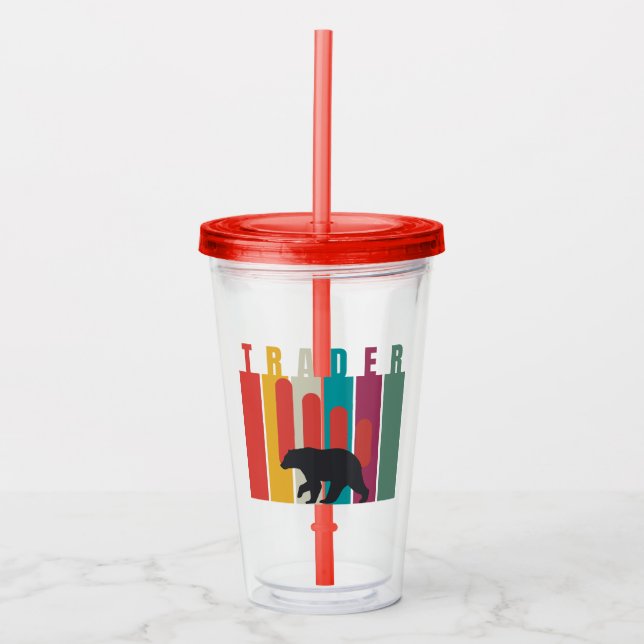Verre En Acrylique Marché baissier | Trader | Design simple (Devant)