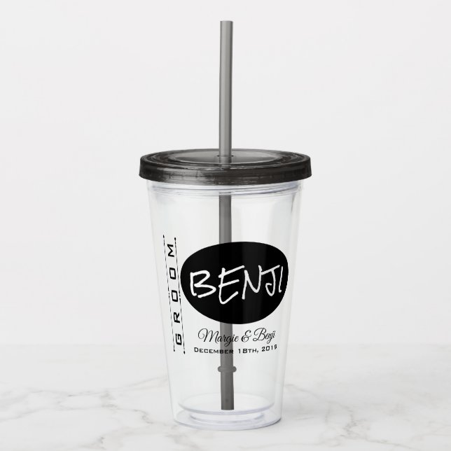 VERRE EN ACRYLIQUE MARIAGE DE GROUPE PERSONNALISÉ ACRYLIC TUMBLER (Devant)