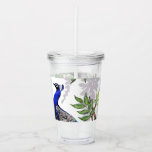Verre En Acrylique Mariage Peacock<br><div class="desc">Belle tasse mariage paon avec paille..</div>