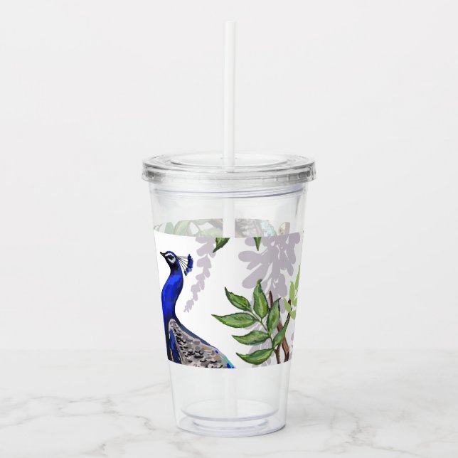 Verre En Acrylique Mariage Peacock (Devant)