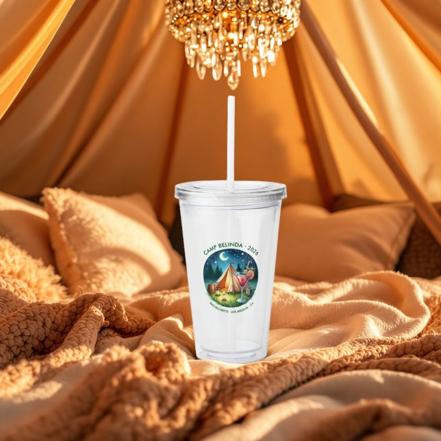 Verre En Acrylique Mariée de camp rustique personnalisée (Rustic Camp Bride Personalized Acrylic Tumbler)