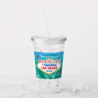 Verre En Acrylique Mariés à la fête au bord de la piscine à Las Vegas