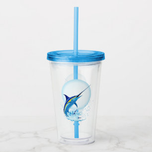 Verre En Acrylique Marlin Bleu Jaillissant de l'Océan