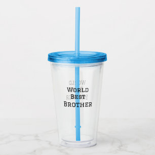Verre En Acrylique Meilleur frère du monde ajouter nom texte sports t