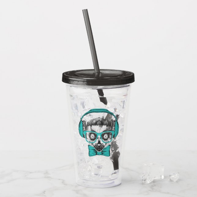 Verre En Acrylique Mélomane du lémur | (Devant glace)