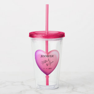 Verre En Acrylique Mère de la fête de la mariée rose Groom Personnali