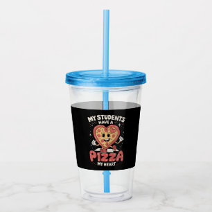 Verre En Acrylique Mes élèves ont une pizza de mon cœur enseignant