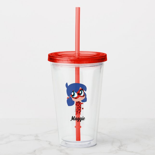 Verre En Acrylique Miraculous Ladybug Chibi fête d'anniversaire Favor (Devant)