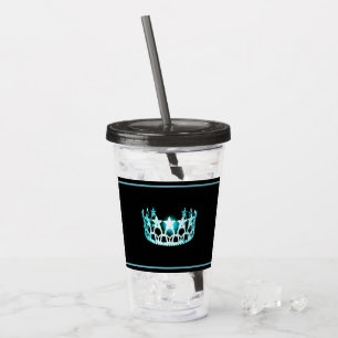 Verre En Acrylique Miss USA Aqua Blue Crown Acrylique Tumbler