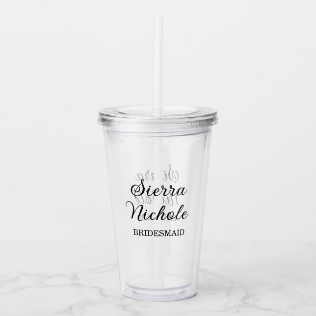Verre En Acrylique Modern Bridesmaid Bridal Party Gifts (Devant)