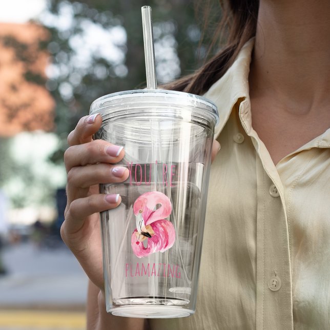 Verre En Acrylique Moderne Vous Flamazirez Beauté Flamant rose rose (Créateur téléchargé)