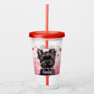 Verre En Acrylique Mon Chien Affenpinscher Est Mon Valentin Personnal
