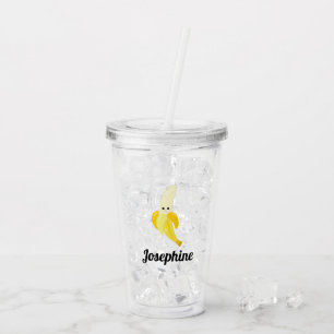 Verre En Acrylique Monogramme de banane joyeux