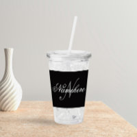 Monogramme de nom noir et blanc personnalisé uniqu