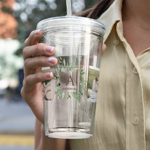 Verre En Acrylique Monogramme deux photos Cadre de verdure personna