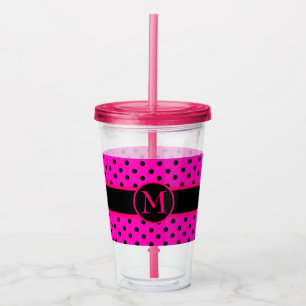 Verre En Acrylique Monogramme et Pois