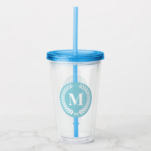 Verre En Acrylique Monogramme Laurel Wreath