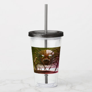 Verre En Acrylique Monstre Rouge Halloween