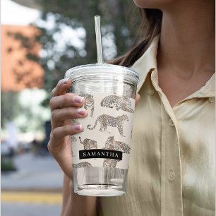 Verre En Acrylique Motif animal sauvage de la Jungle Leopard