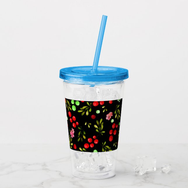 Verre En Acrylique Motif Berries (Dos glace)