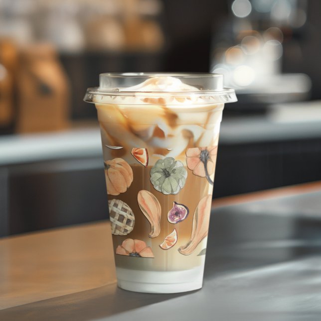 Verre En Acrylique Motif Citrouille couleur aquarelle | Vibes d'autom (Créateur téléchargé)