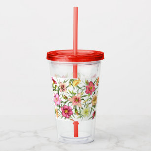 Verre En Acrylique Motif coloré de Daylilys partout