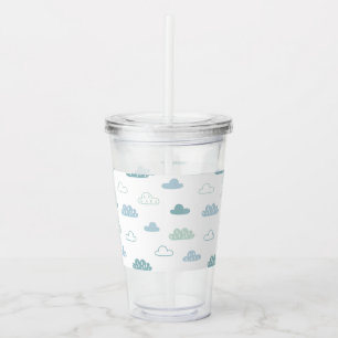 Verre En Acrylique Motif de nuage à main levée
