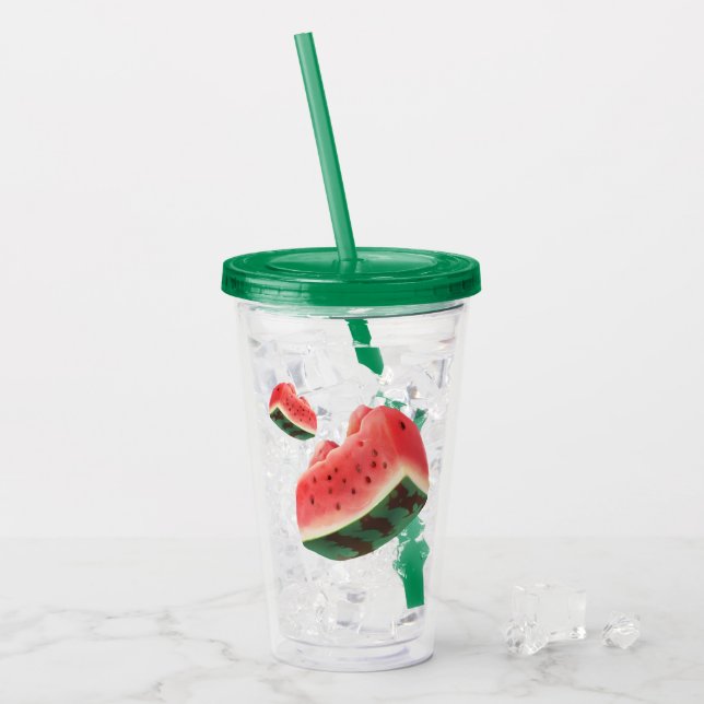 Verre En Acrylique Motif de pastèque (Devant glace)