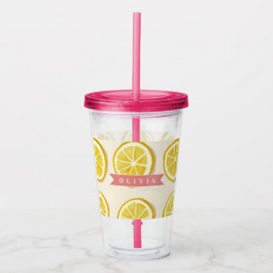Verre En Acrylique Motif de tranche de citron frais personnalisé Lumi