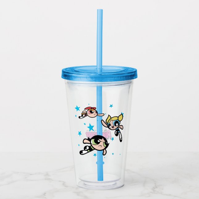 Verre En Acrylique Motif étoilé des filles Powerpuff (Devant)