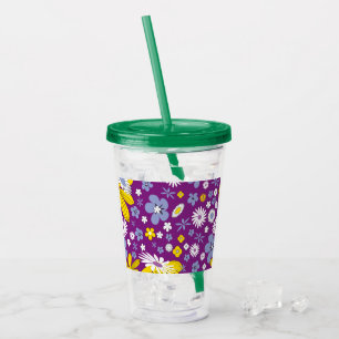 Verre En Acrylique Motif floral sans couture