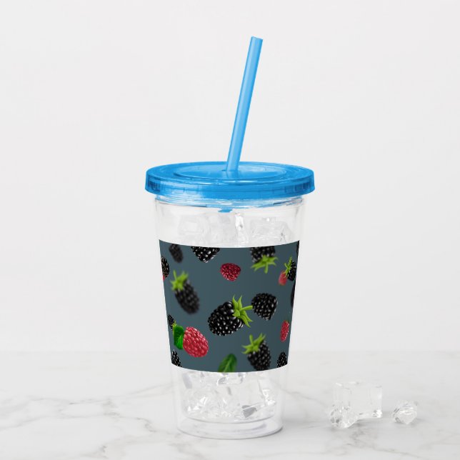 Verre En Acrylique Motif framboise (Dos glace)