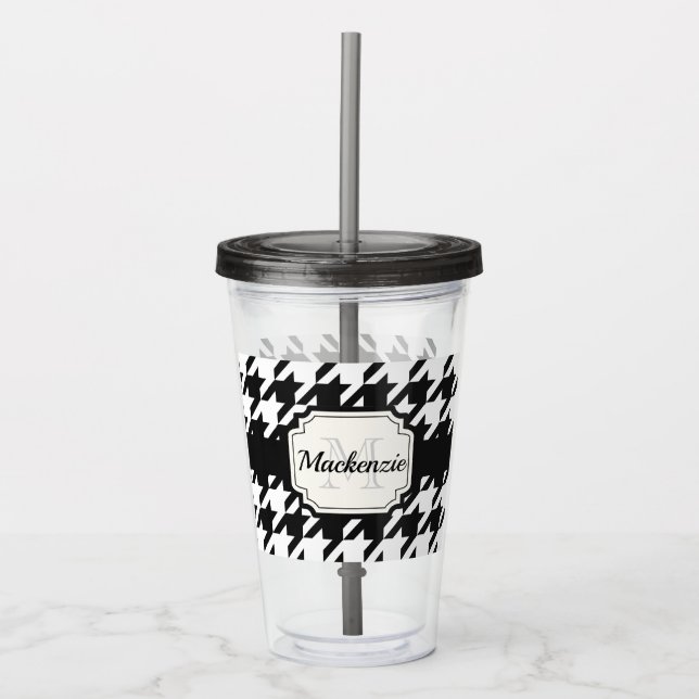 Verre En Acrylique Motif Houndstooth (Devant)